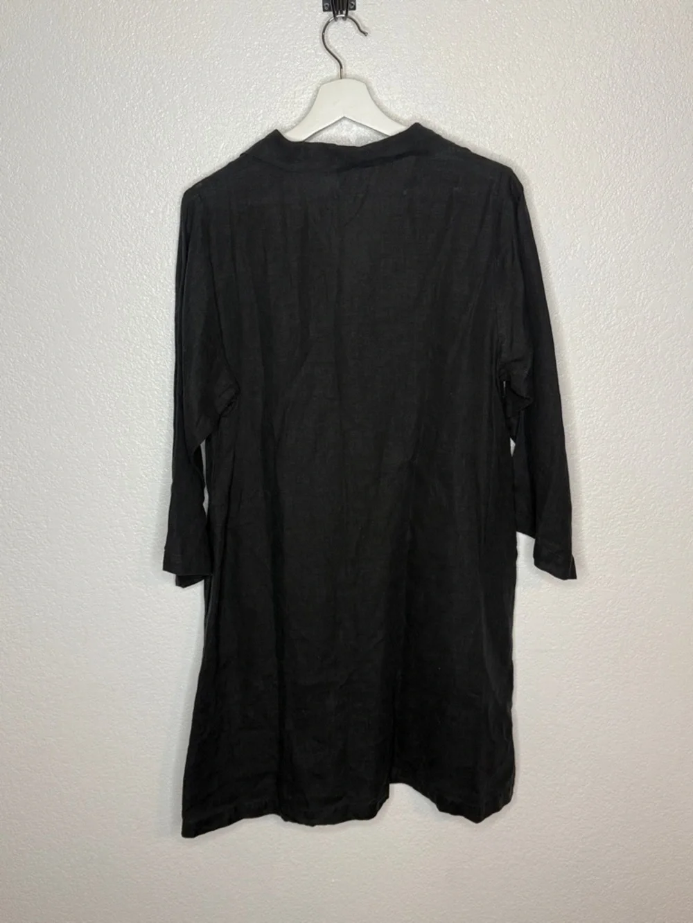 CTC Linens Black Pop Over Collared Mini Dress With Pockets Size XL